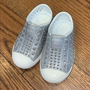 Native Silver Glitter Shoes Toddler Girl 7